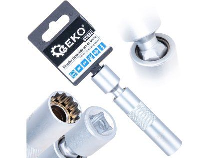 Nástrčka tenká s kloubem na zapalovací svíčky 14 mm 3/8" CrV GEKO