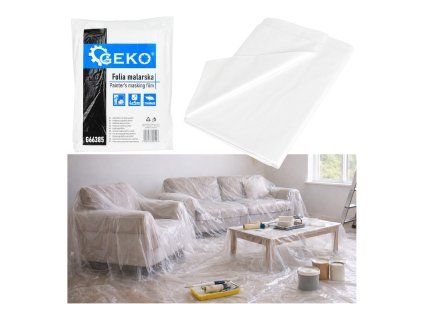 Malířská ochranná fólie GEKO 4×5 m, HDPE, 5 mic, 20 m²