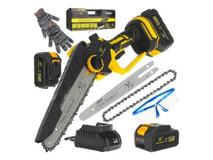 Akumulátorová řetězová pila 8" v kufru 2×4,0 Ah 21V – sada XXL GEKO