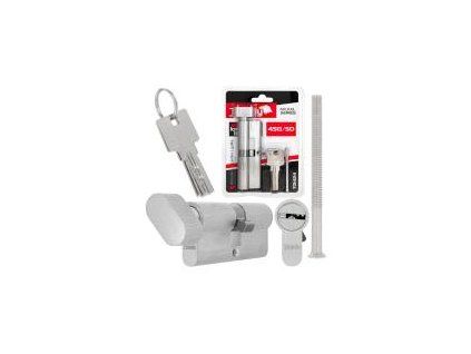 Vložka zámku s knoflíkem 45G/50 mm (barva nikl) GEKO