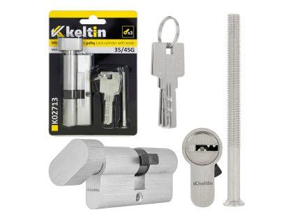 Cylindrická vložka se knoflíkem 35/45G nikl GEKO — sada 100 ks