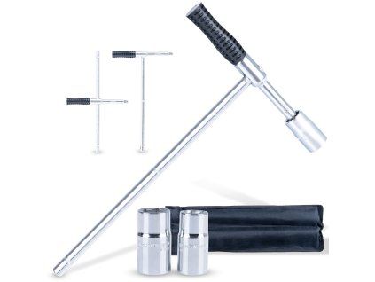 Skládací klíč na kola v pouzdře 17×19 mm + 21×23 mm CrV GEKO