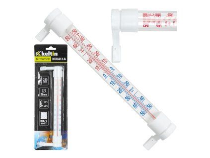 Okenní teploměr GEKO 233×24 mm – bílý, rozsah -50 až +50 °C