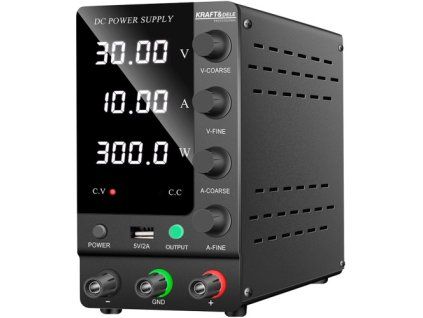 Laboratorní zdroj Kraft&Dele KD5871 — regulovatelný 0–30 V / 0–10 A s USB portem