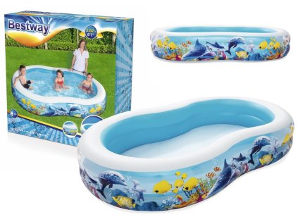 44160 10 44160 10 nafukovaci bazen ocean 262 x 157 x 46 cm bestway rodinny bazen s oceanskym designem a tremi nafukovacimi kruhy