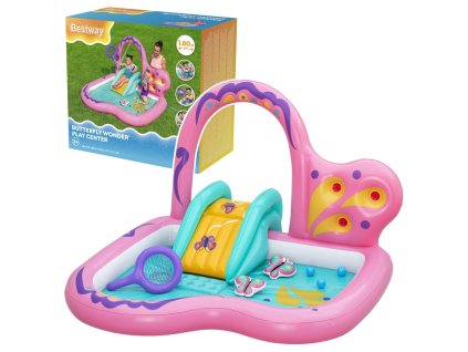 35636 138688 bestway 53175 butterfly wonder vodni hraci centrum se skluzavkou ruzove
