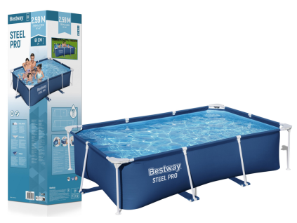 35489 1 138010 zahradni ramovy bazen bestway 259 170 61 cm s ocelovym ramem a tritech vyztuzi kapacita 2300 litru