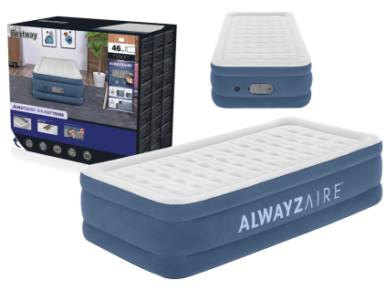 44373 1 nafukovaci matrace bestway alwayzaire 97 x 191 x 46 cm s automatickou pumpou a velurovym potahem