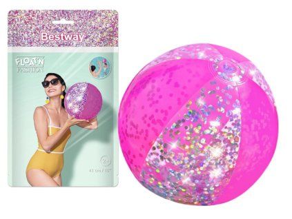 25675 68436 ruzovy trpytivy plazovy mic 41 cm bestway 31050
