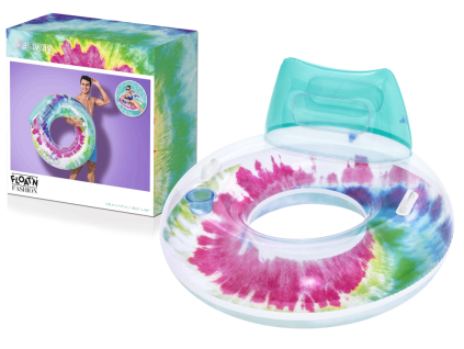 Nafukovací kruh Tie Dye 118 cm s opěrkou hlavy Bestway