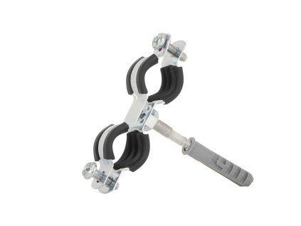 Dvojitá kovová obejma s gumou pro trubku 1/2" (20–25 mm) – Geko PM-AX-3600