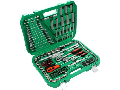 Gola sada 216 dílů 1/4", 3/8", 1/2" CrV v kufru – Kraft&Dele KD308 - foto 1