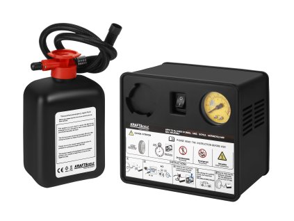 Sada na nouzovou opravu defektu pneumatik s tmelem 450 ml a kompresorem 12V – Kraft&Dele KD12703 - foto 1