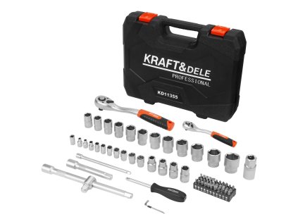 Gola sada nářadí a klíčů 72 dílů 1/2" a 1/4" v Cr-V kufru – Kraft&Dele KD11355 - foto 1