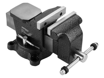 Masivní dílenský zámečnický otočný svěrák 100 mm s kovadlinou – Kraft&Dele KD3680 - foto 1