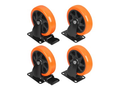 Sada průmyslových otočných transportních koleček 125 mm (500 kg) 4 ks – Kraft&Dele KD3621 - foto 1