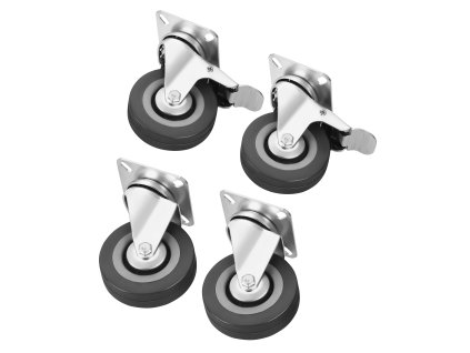 Sada otočných dílenských koleček 75 mm (220 kg) 4 ks – Kraft&Dele KD3620 - foto 1