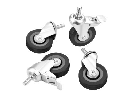 Sada pojezdových otočných koleček se závitovým trnem 75 mm (200 kg) – Kraft&Dele KD3625 - foto 1
