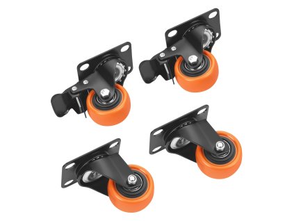 Sada kompaktních zátěžových koleček 50 mm (250 kg) 4 ks – Kraft&Dele KD3622 - foto 1