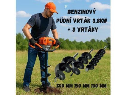 2239 10 13050 benzinovy pudni vrtak 3 8kw 3 vrtaky 10 15 20