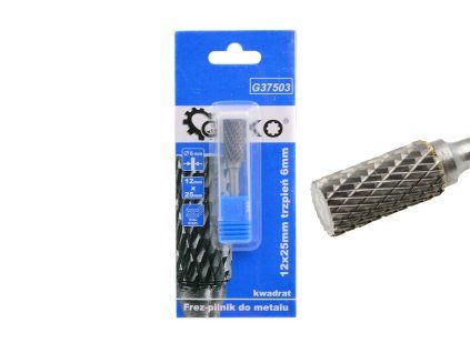 57591 frezka pilnik na kov z karbidu wolframu 12x25mm trn 6mm ctvercovy 200