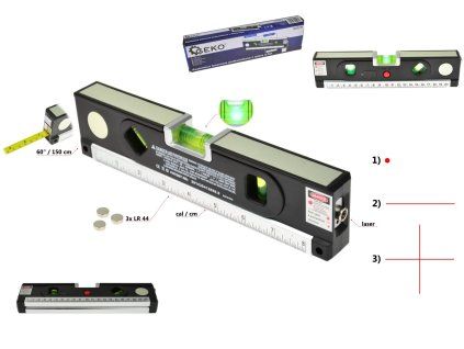 60756 laserova vodovaha s osvetlenim a meritkem 1 5 m 50