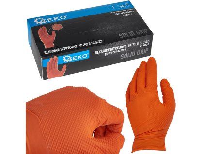 63162 nitrilove rukavice solid grip 50 ks velikost l oranzove 10