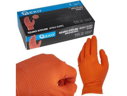 63174 nitrilove rukavice solid grip 50 ks velikost s oranzove 10