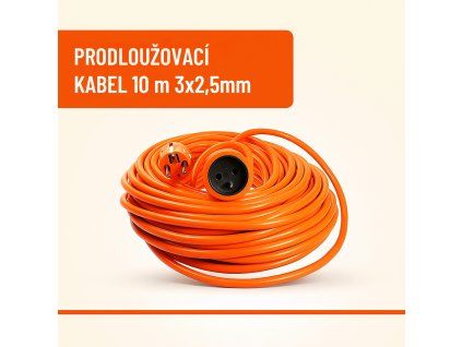 6672 6 16236 prodluzovaci kabel 10 m 1 ks zasuvky 3x2 5mm