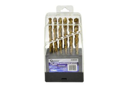 69417 sada vrtaku 19 ks 1 10 mm hss tin plastovy box 5 50