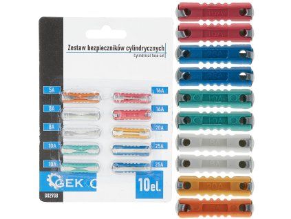 122232 sada valcovych pojistek 10 ks geko g02938