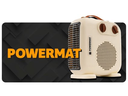 Elektrický teplovzdušný ventilátor / ohřívač POWERMAT PM-TWE-2000D – 2000 W dvoustupňový ventilátor s termostatem