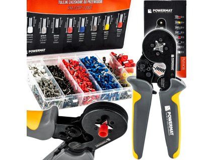 Krimpovací kleště s příslušenstvím 0,25–10 mm² POWERMAT PM-ZDTK-175T (1200 ks)