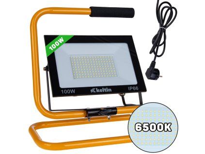 78595 11 128983 led reflektor 100w geko se stativem 10000 lm studena bila 6500k pro dilny a stavby