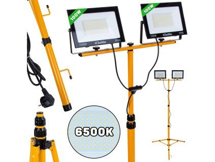 128947 led svetlomet geko 2 100w s teleskopickym stativem 18000 lumenu ip65 studene bile svetlo 6500k