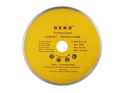 129382 kotouc rezny 180 25 4 mm plny geko univerzalni pro uhlove brusky