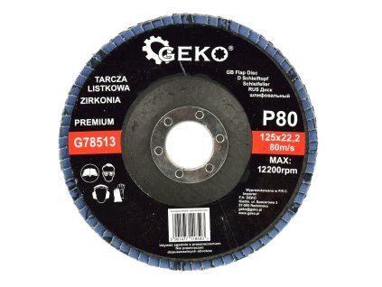 129400 listovy kotouc geko cyrkon 125 mm p80 baleni 10 ks pro univerzalni brouseni kovu a dreva