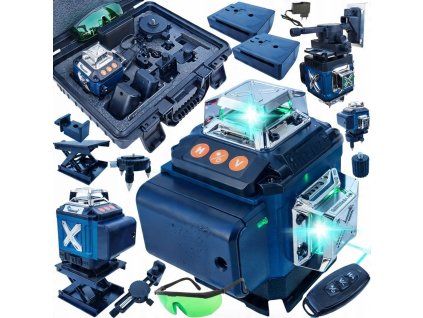 8514 16 poziomica laserowa laser krzyzowy zielony samopoziomujaca 4d 360 2 baterie 16936 1200