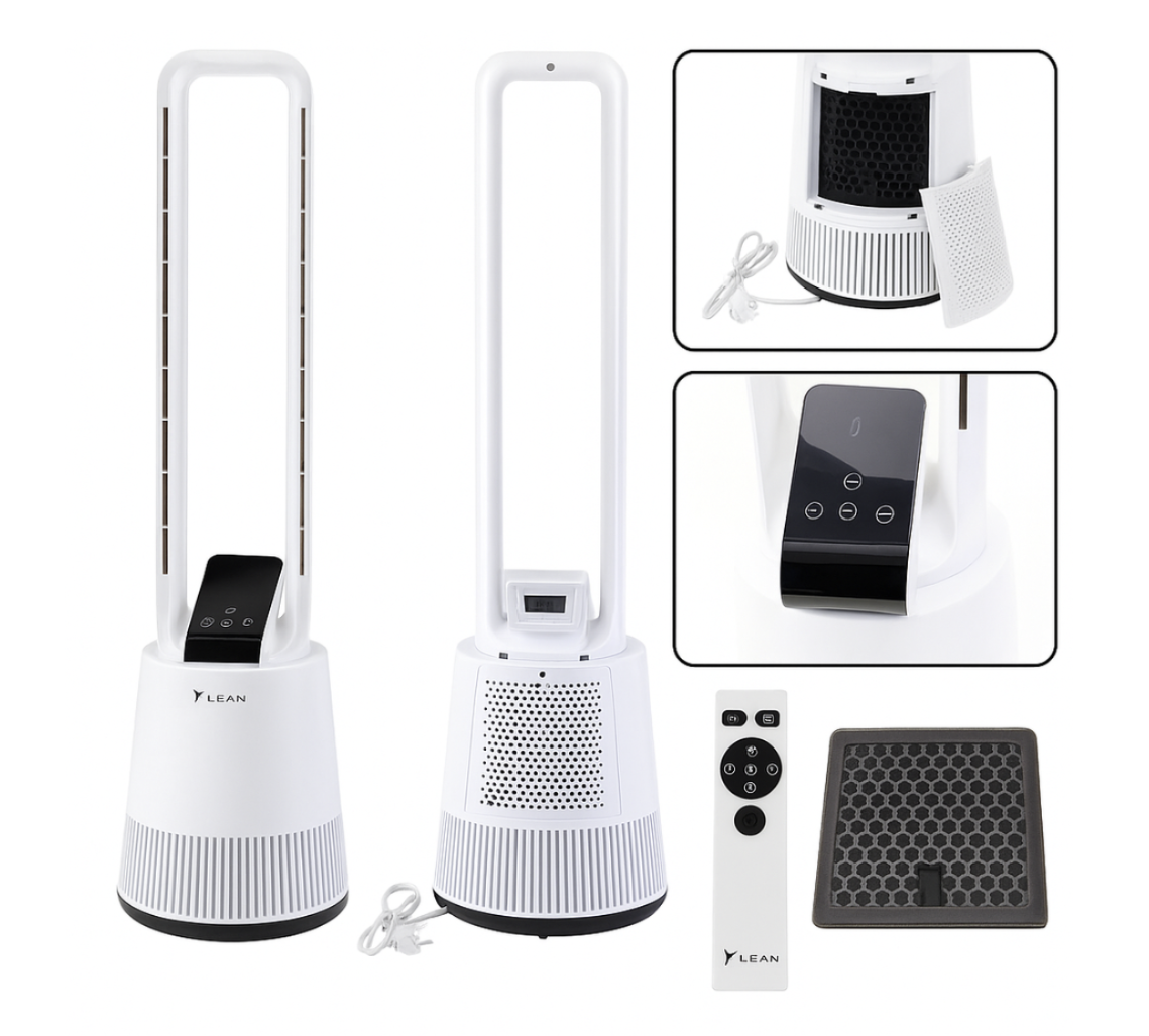 Bezlopatkový ventilátor LEAN 96 cm s LCD displejem a dálkovým ovládáním