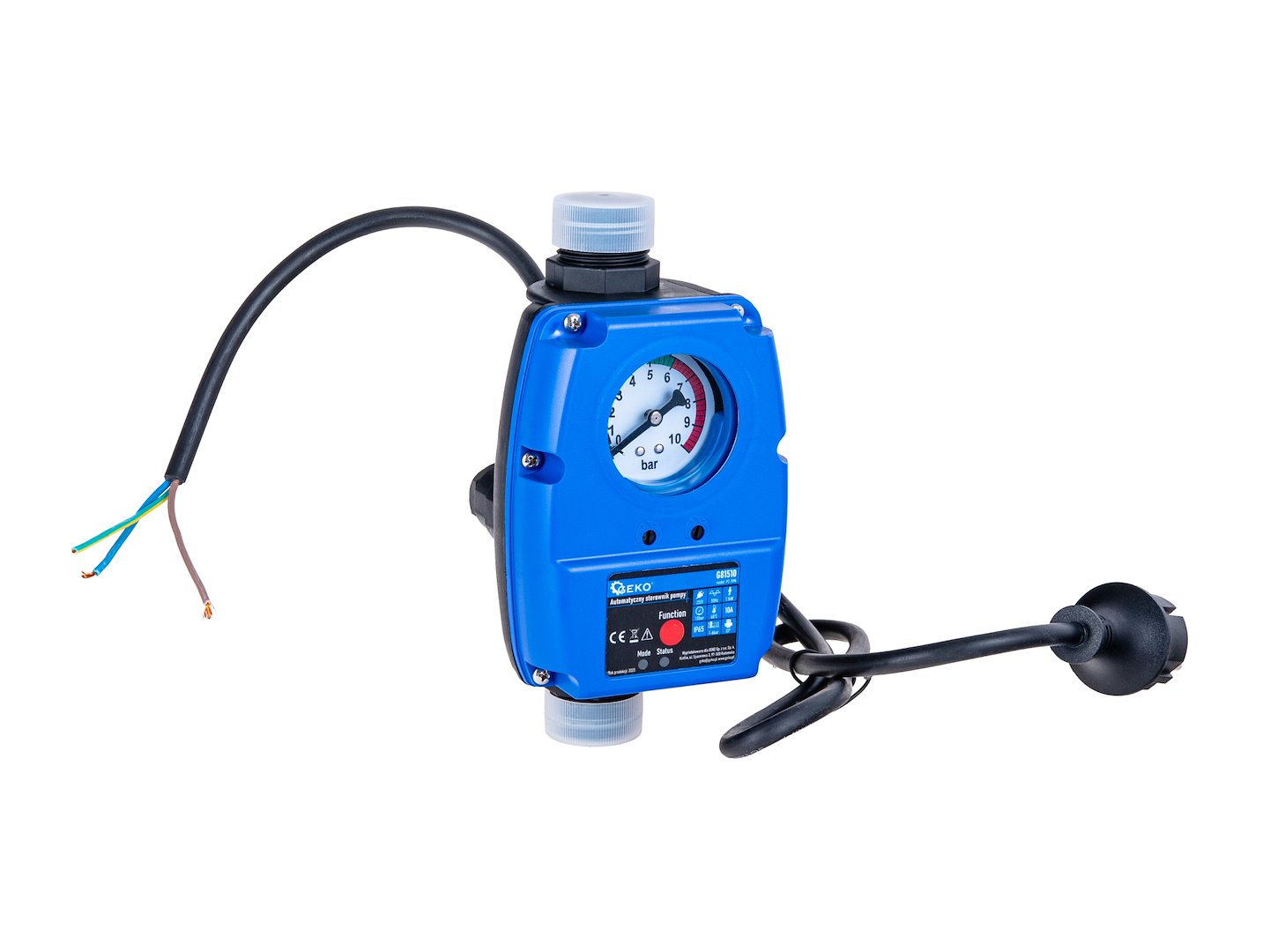 Automatický regulátor čerpadla Geko PC-59N – 3 fázový motor, napájení 230/, pro pumpy a kompresory s průtokem až /s — Instalace snadno