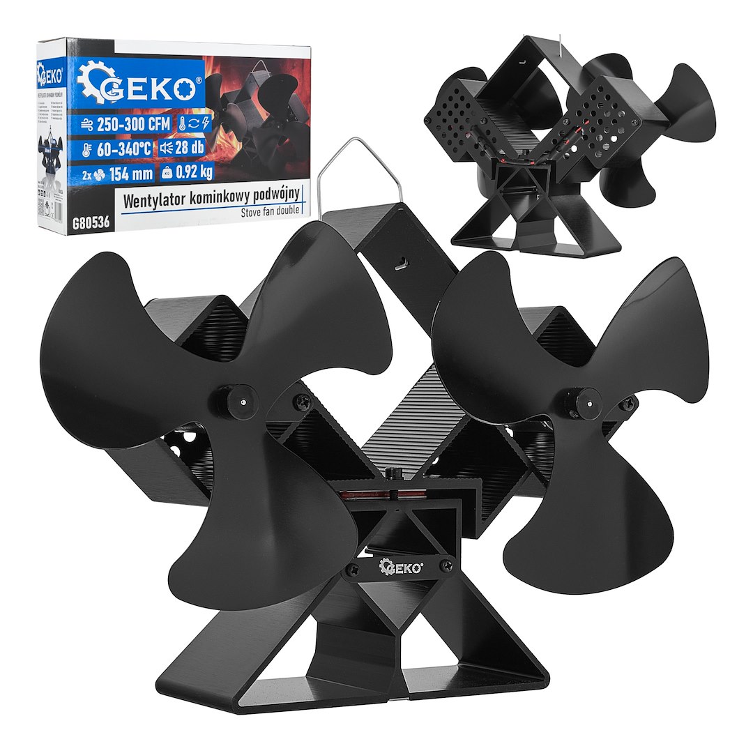 Ventilátor komínkový dvoucestný termoelétrický Geko EAN-5903418302238 — Komínkový ventilátor