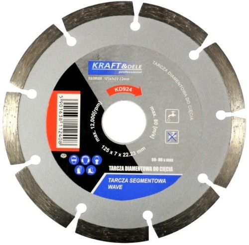 Segmentová řezná třísková fréza KRAFT&DELE KD924 125x7x22,23 mm — Celkový pohled