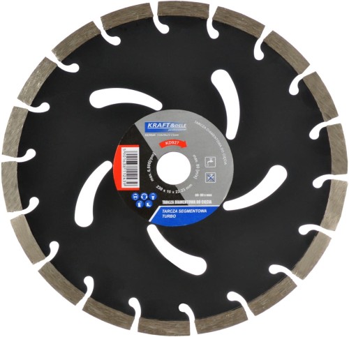 Segmentová trenační pila KRAFT&DELE KD927 230×10 mm s turboprofilací — Celkový pohled
