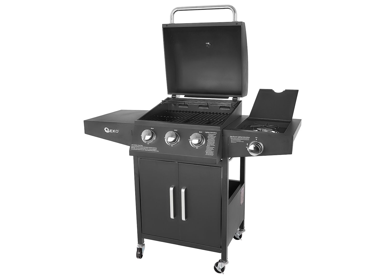 Plynový gril se 4 hořáky (3+1) 13,5 kW — Celkový pohled