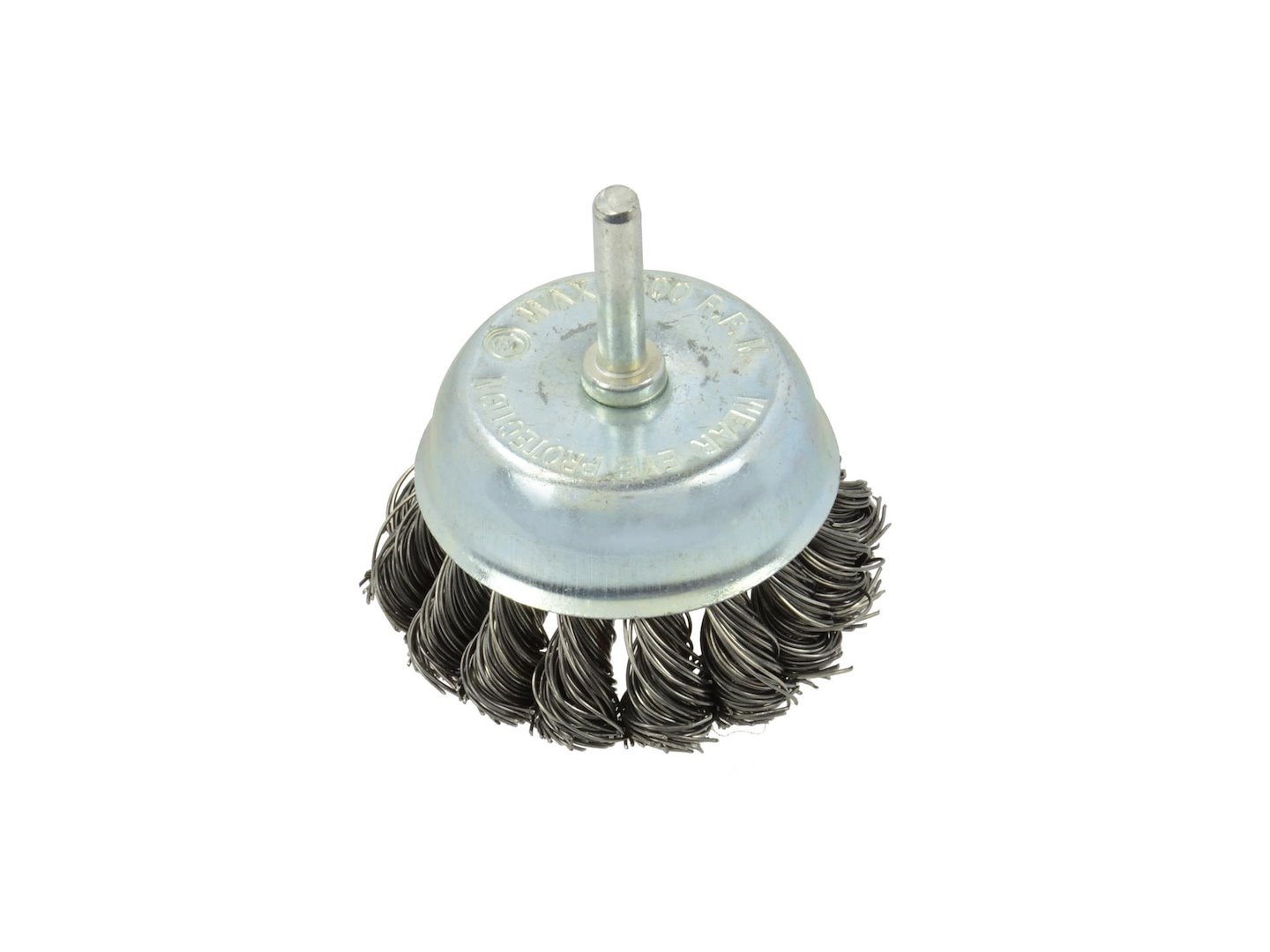 Drátěný čelní kartáč spletený 75 mm/3" s trnem – Geko 1
