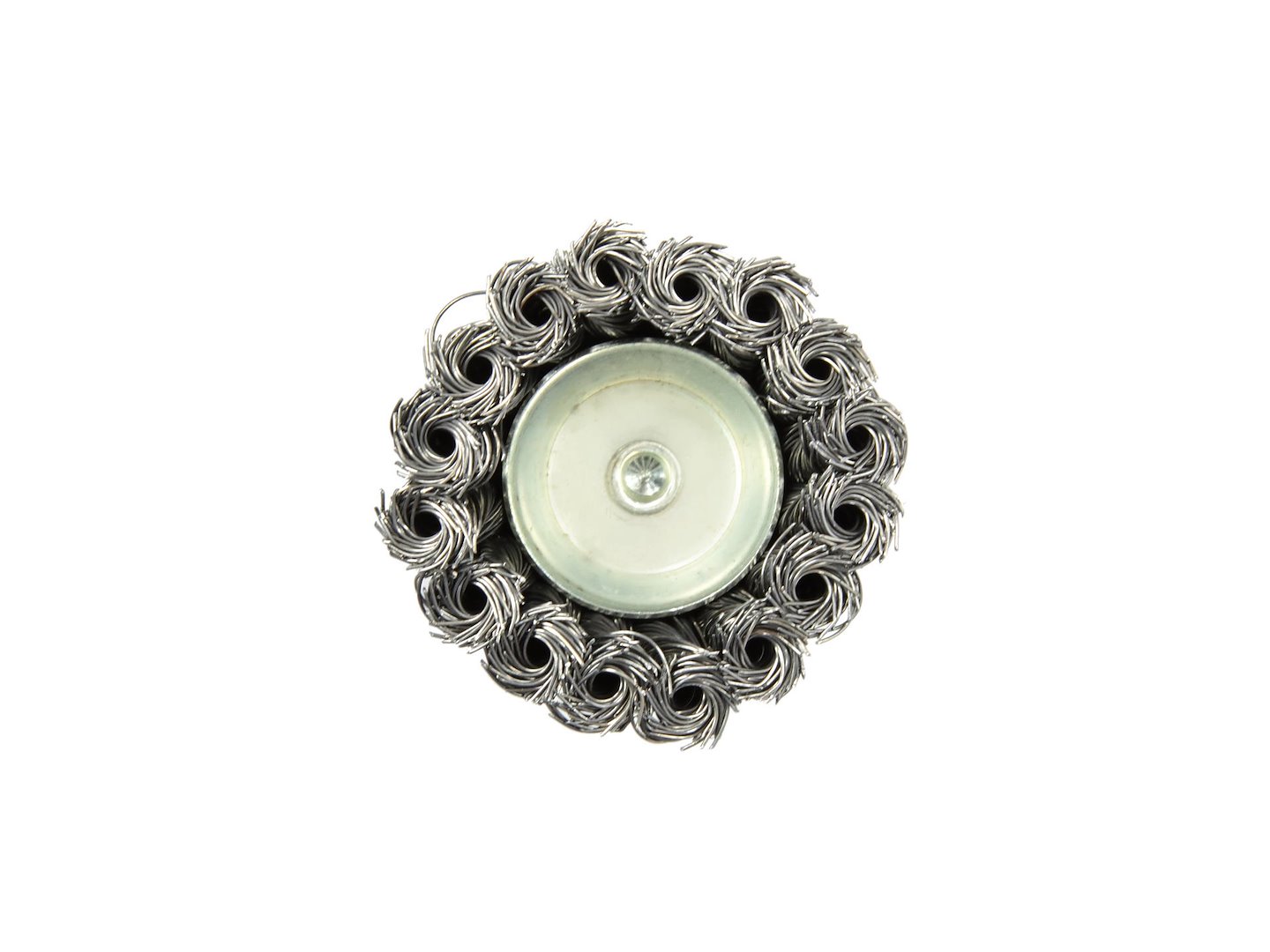 Drátěný čelní kartáč spletený 75 mm/3" s trnem – Geko 3