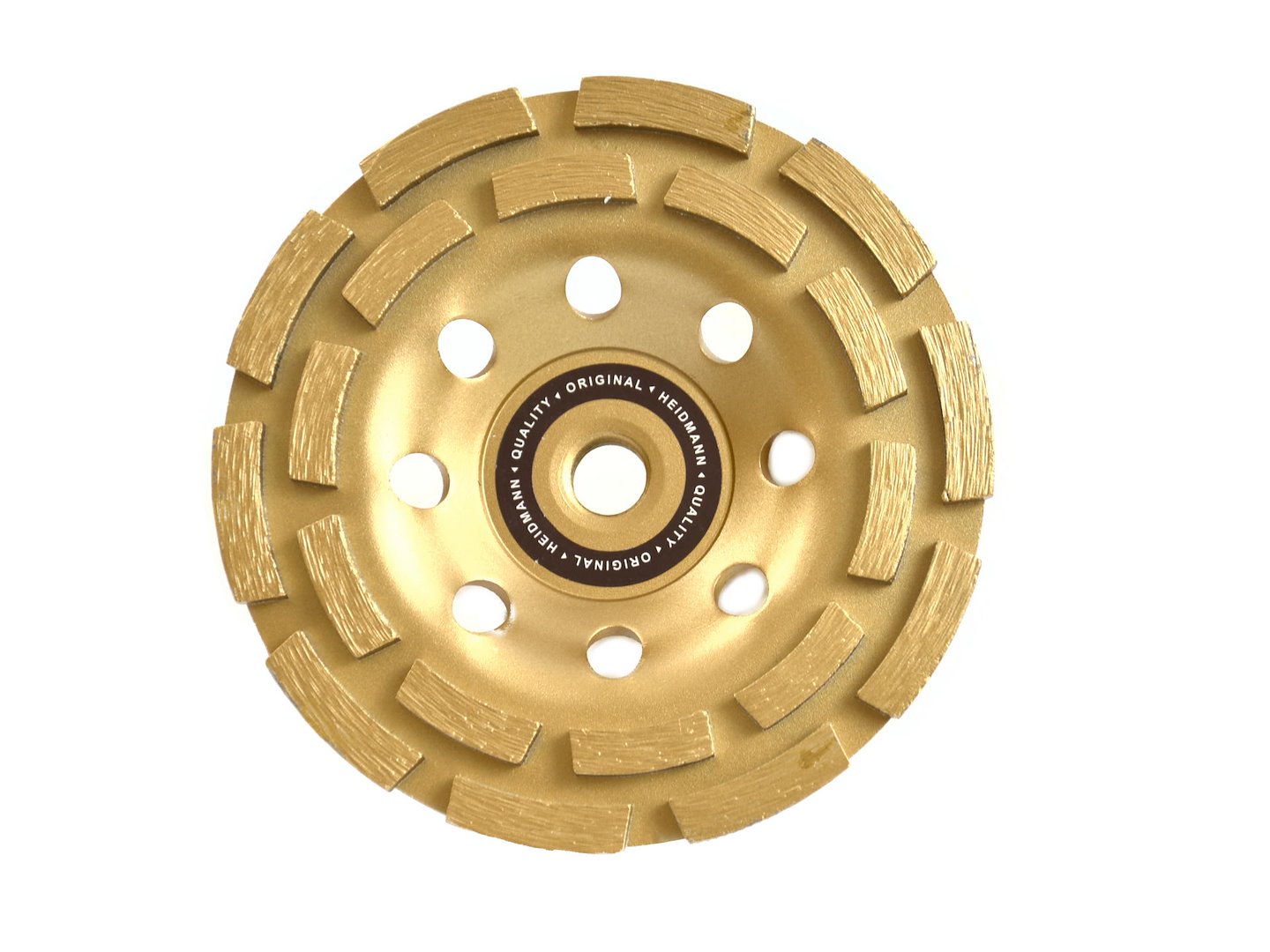 Dvojitý segmentový kotouč pro broušení betonu 125 mm M14 Heidmann — Celkový pohled