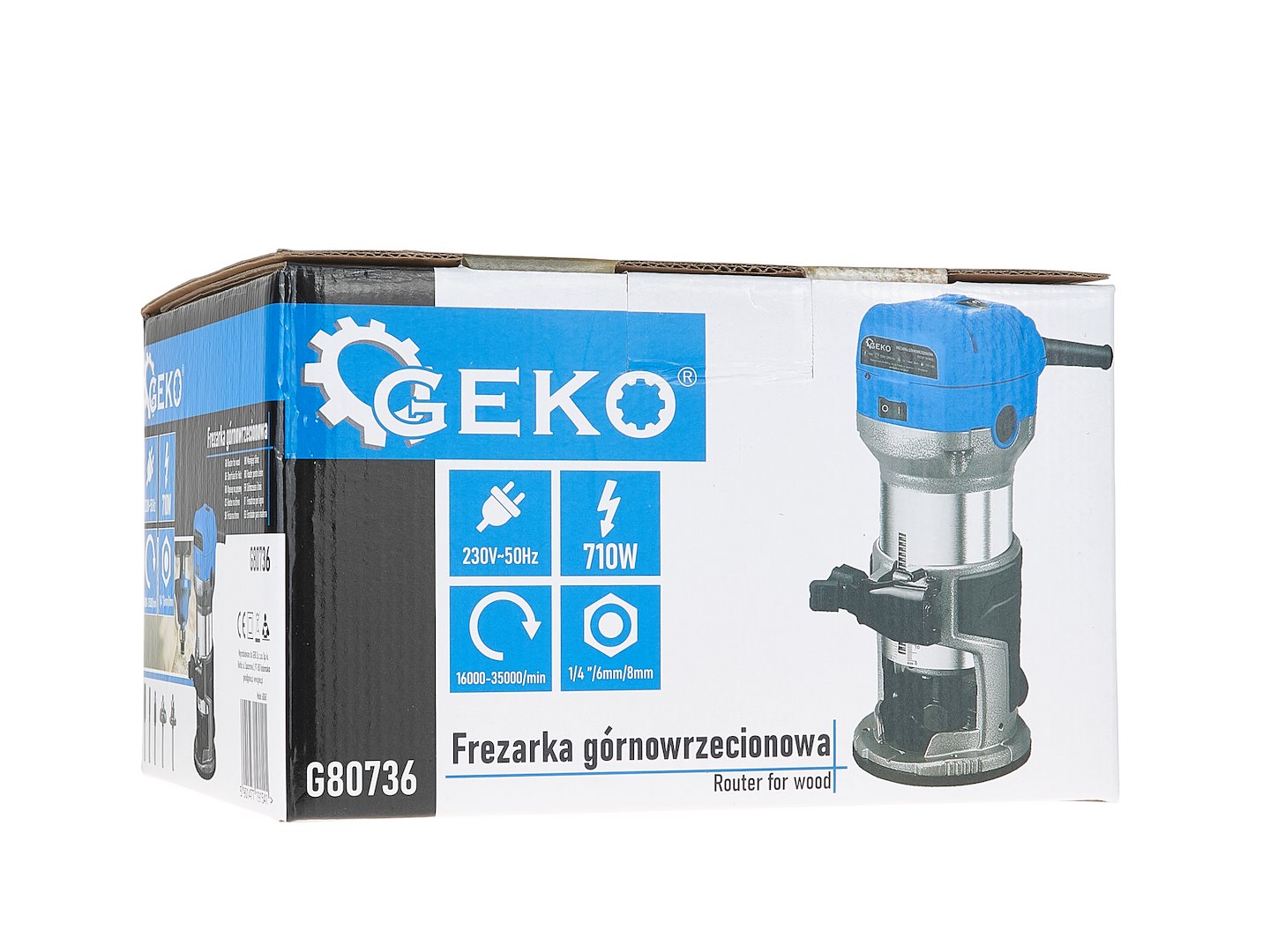 Horní frézka Geko 710 W s regulací otáček — V provozu