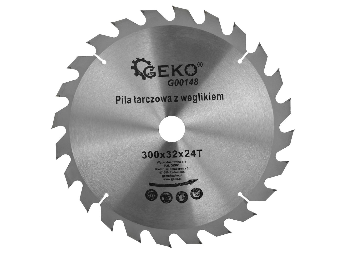 Kotouč na dřevo 300x32x24T Geko 30 cm 24 zubů 32 mm otvor pro montáž — Celkový pohled
