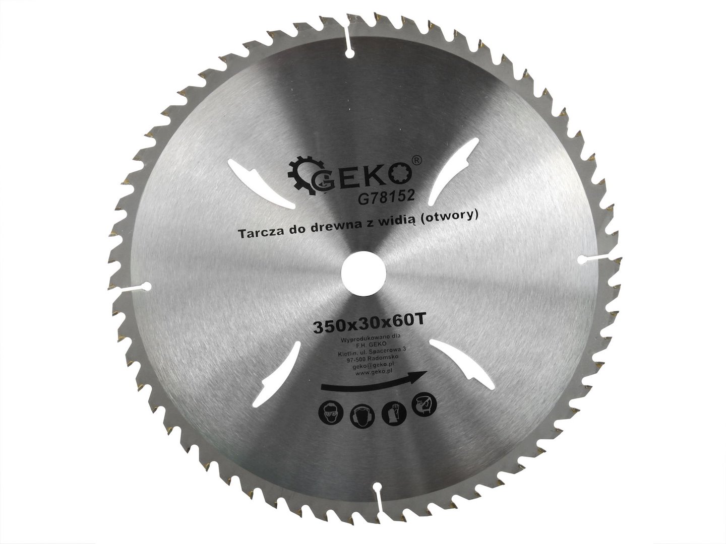 Kotouč na dřevo 350x30x60T (otvory) Geko 5901477125621 — Celkový pohled
